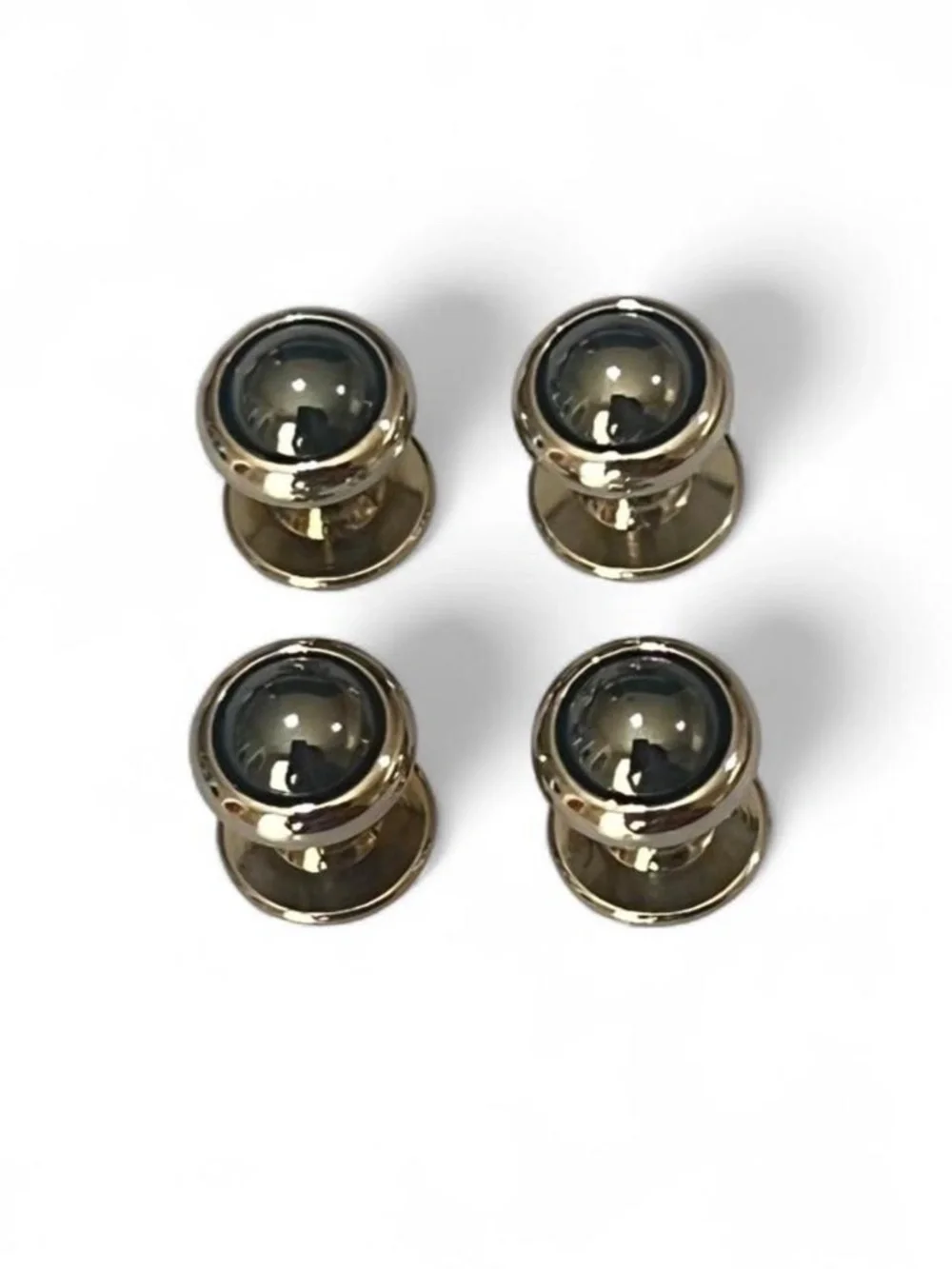 Vintage Pewter Gray Silver Tone Shirt Studs - Set of 4